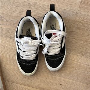 Vans Knu Skool Kids Classic Black and White Sneakers